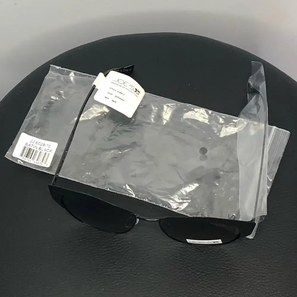Joe’s Jeans Black Satin Cat Eye Sunglasses JJ6028/10 NWT Designer UV Shades